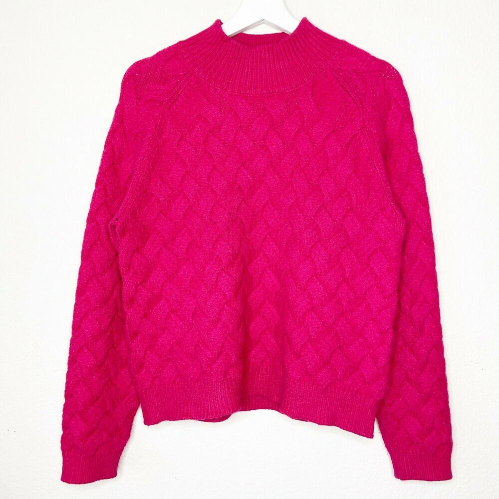 The East Order Basket Weave Fuchsia Pink Sweater